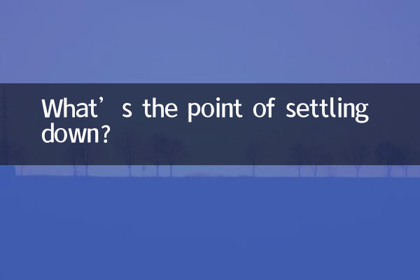 What’s the point of settling down?