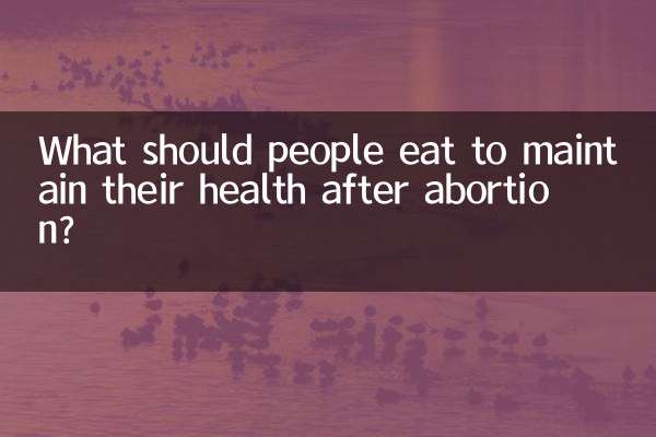 ¿Qué deben comer las personas para mantener su salud después del aborto?