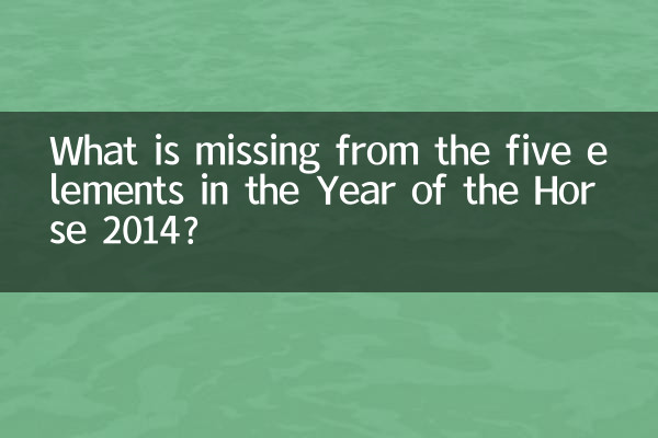 Was fehlt bei den fünf Elementen im Jahr des Pferdes 2014?