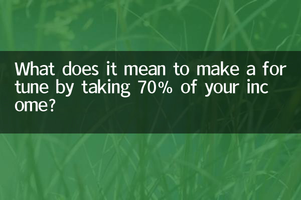 Was bedeutet es, ein Vermögen zu machen, indem man 70 % seines Einkommens einnimmt?