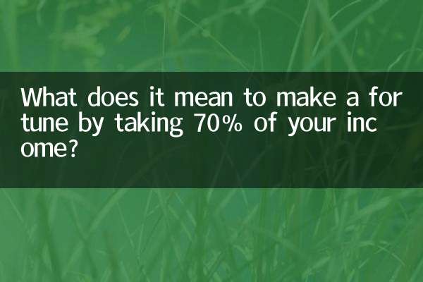 Was bedeutet es, ein Vermögen zu machen, indem man 70 % seines Einkommens einnimmt?