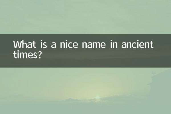 Qu'est-ce qu'un joli nom dans les temps anciens ?