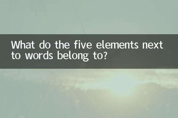 단어 옆에 있는 다섯 가지 요소는 무엇에 속합니까?