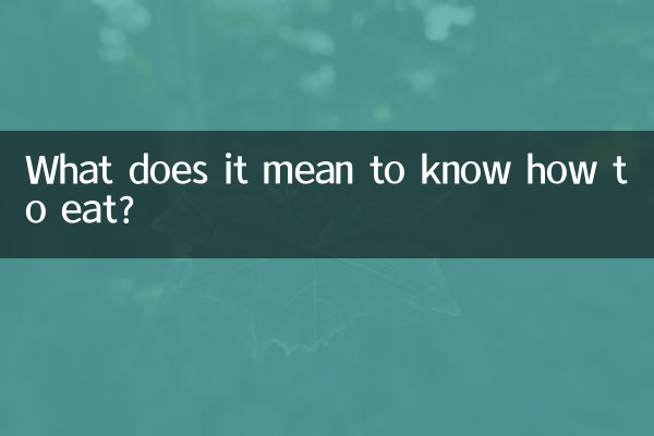 دانستن نحوه غذا خوردن به چه معناست؟