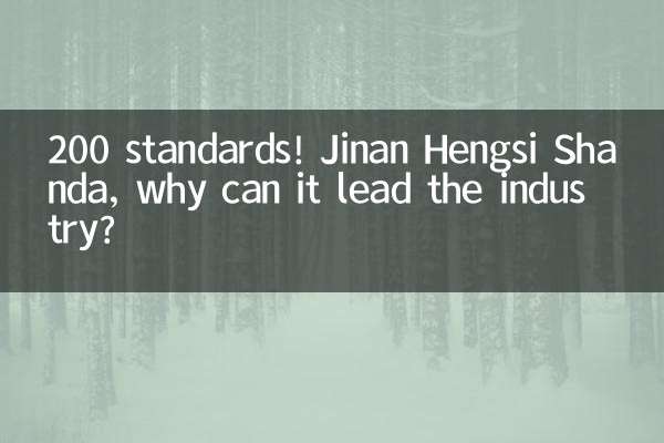 200 padrões! Jinan Hengsi Shanda, por que pode liderar a indústria?