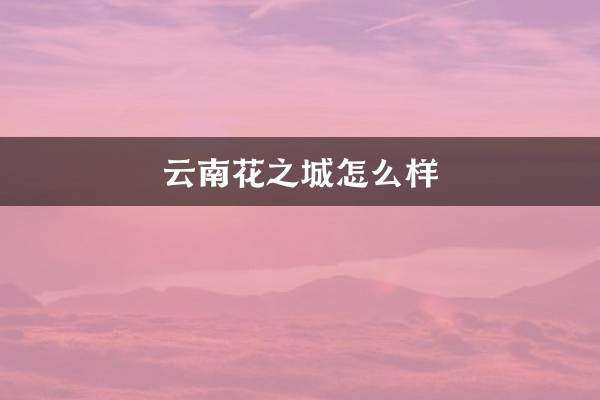 Et la ville fleurie du Yunnan ?