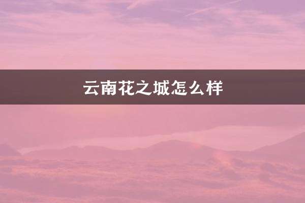 Et la ville fleurie du Yunnan ?