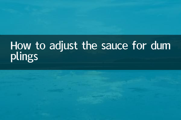 How to adjust the sauce for dumplings