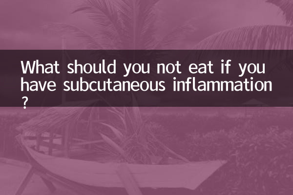 Que ne faut-il pas manger en cas d'inflammation sous-cutanée ?