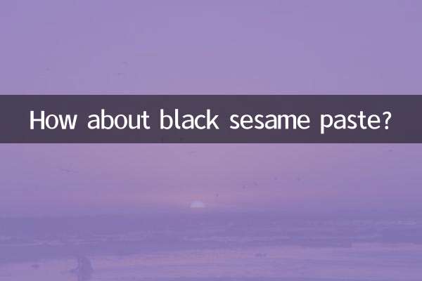 Que diriez-vous de la pâte de sésame noir ?