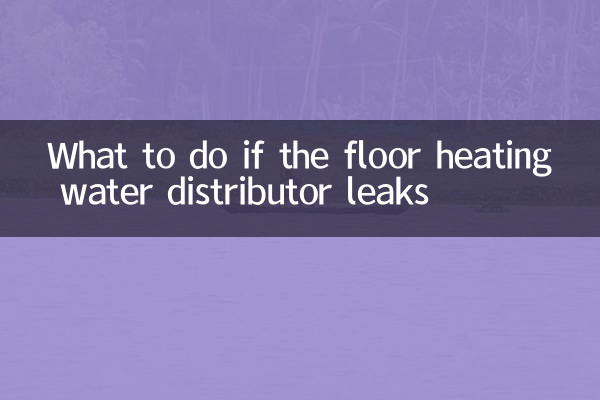 地暖分水器漏水怎麼辦