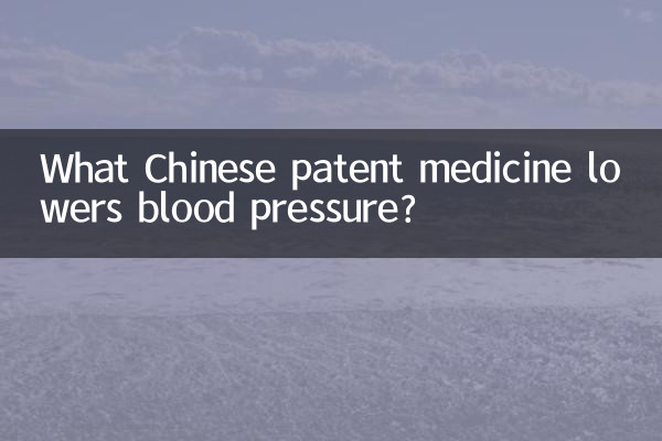 What Chinese patent medicine lowers blood pressure?