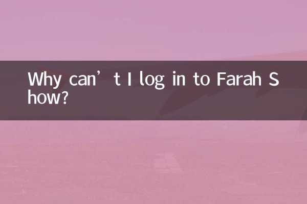 Por que não consigo fazer login no Farah Show?