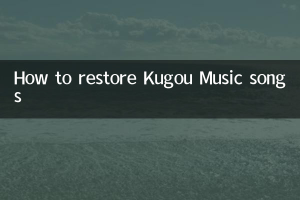How to restore Kugou Music songs