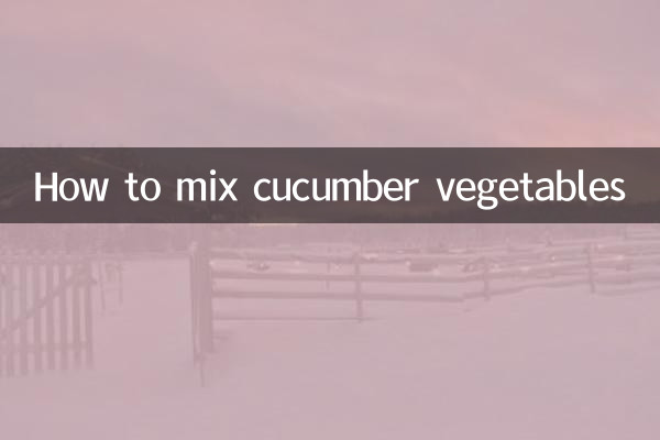 Come mescolare le verdure al cetriolo