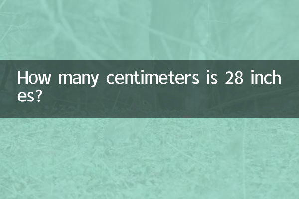 Quantos centímetros equivalem a 28 polegadas?
