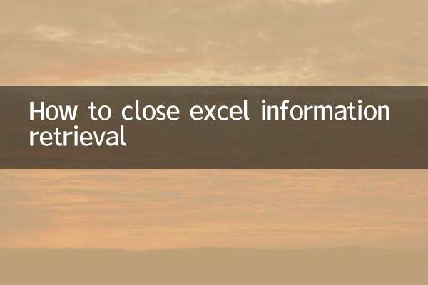 How to close excel information retrieval