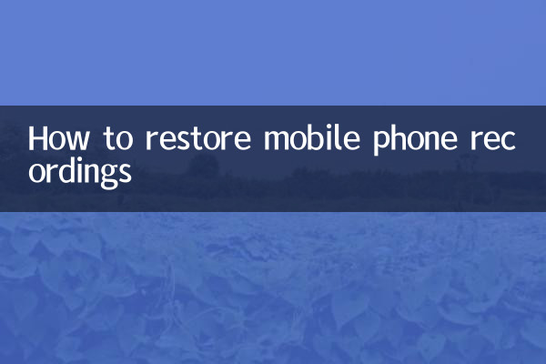 휴대폰 녹음을 복원하는 방법