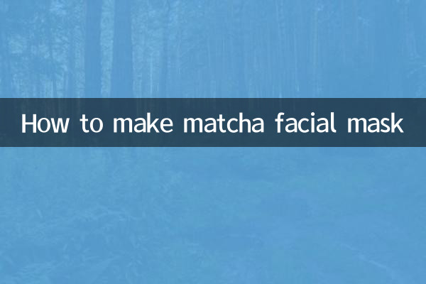 Comment faire un masque facial au matcha