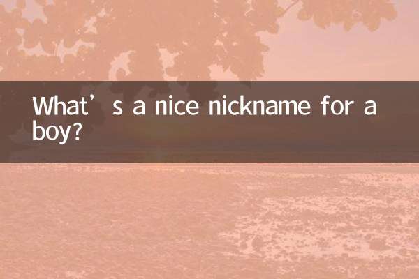 Quel est un joli surnom pour un garçon ?