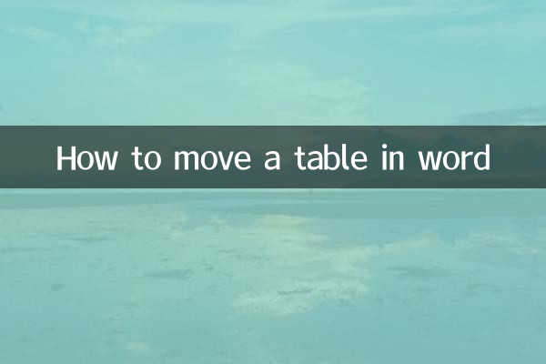 Word에서 표를 이동하는 방법