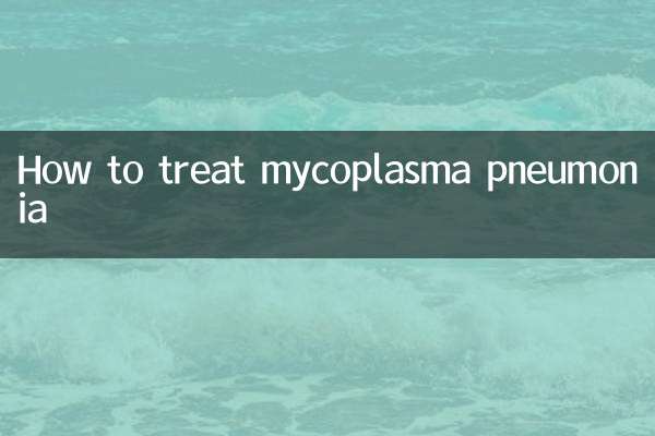 How to treat mycoplasma pneumonia