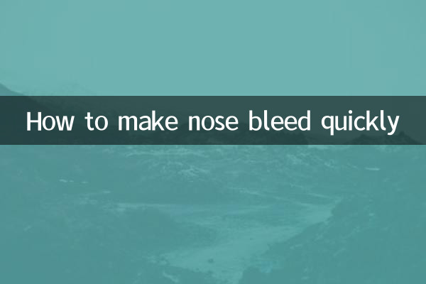 Как быстро вызвать кровь из носа