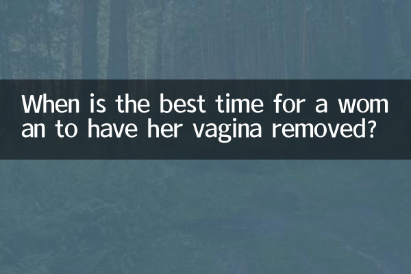 Quel est le meilleur moment pour qu’une femme se fasse retirer le vagin ?