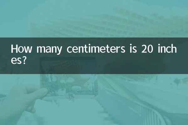 ¿Cuántos centímetros son 20 pulgadas?