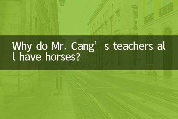 ¿Por qué todos los profesores del Sr. Cang tienen caballos?