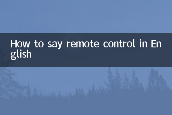 How to say remote control in English