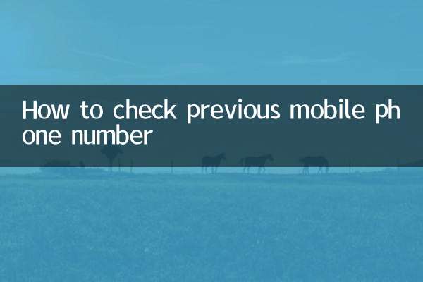 How to check previous mobile phone number