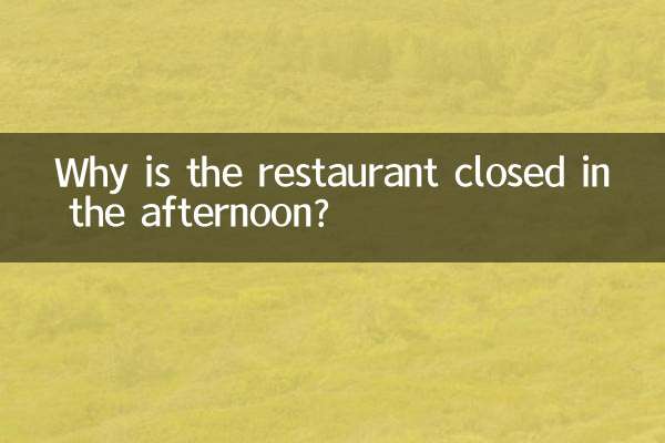 Perché il ristorante è chiuso nel pomeriggio?