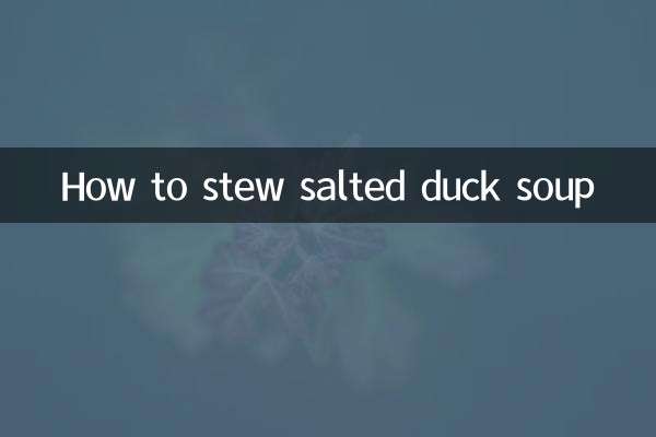 كيفية طهي حساء البط المملح