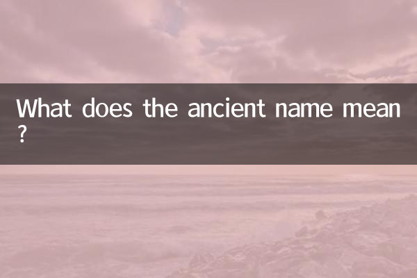古代の名前は何を意味しますか?