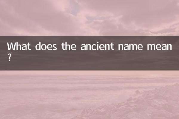고대 이름은 무엇을 의미합니까?