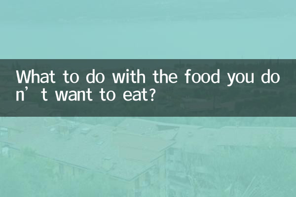 ¿Qué hacer con la comida que no quieres comer?