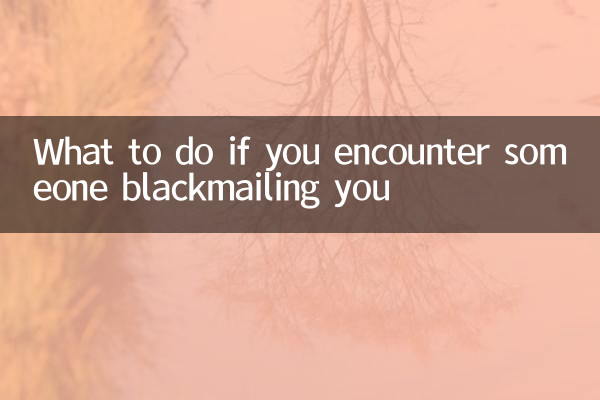 Que faire si vous rencontrez quelqu'un qui vous fait chanter