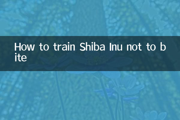 시바견을 물지 않도록 훈련시키는 방법