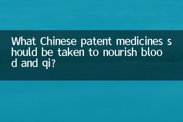 Welche chinesischen Patentarzneimittel sollten zur Ernährung von Blut und Qi eingenommen werden?