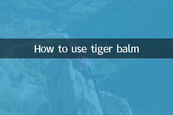 So verwenden Sie Tigerbalsam