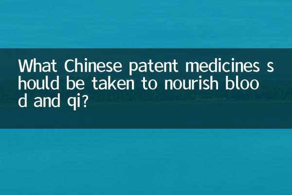 Welche chinesischen Patentarzneimittel sollten zur Ernährung von Blut und Qi eingenommen werden?