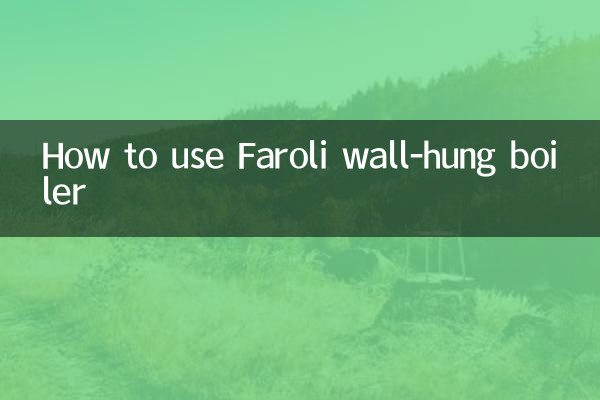 Cómo utilizar la caldera mural Faroli