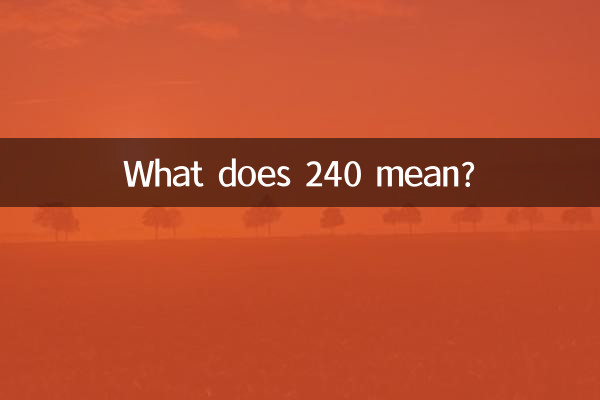 ¿Qué significa 240?