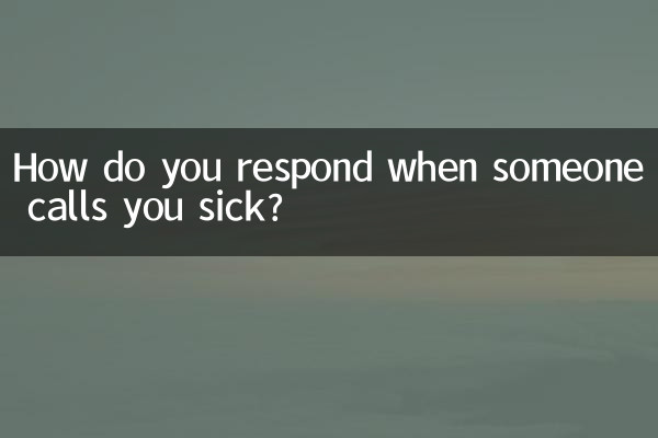 ¿Cómo respondes cuando alguien te llama enfermo?