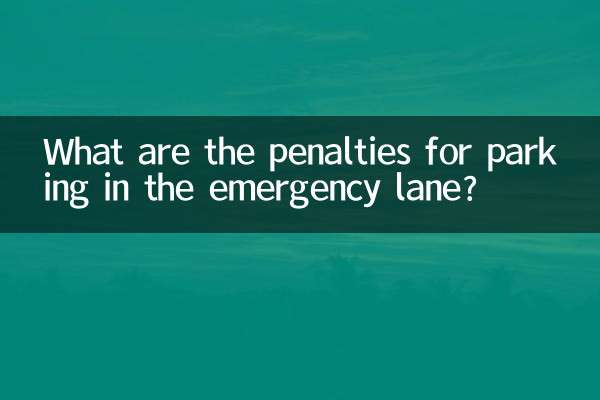 비상차로에 주차하면 어떤 처벌을 받게 되나요?