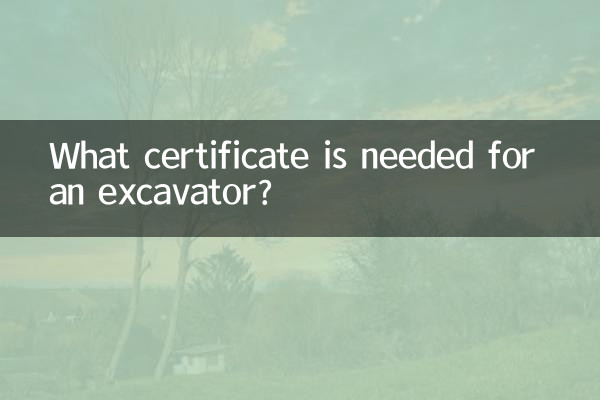 What certificate is needed for an excavator?