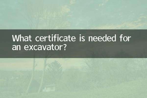 What certificate is needed for an excavator?