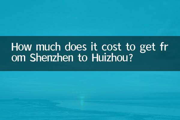 How much does it cost to get from Shenzhen to Huizhou?