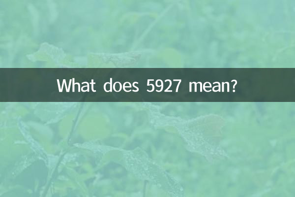 Cosa significa 5927?